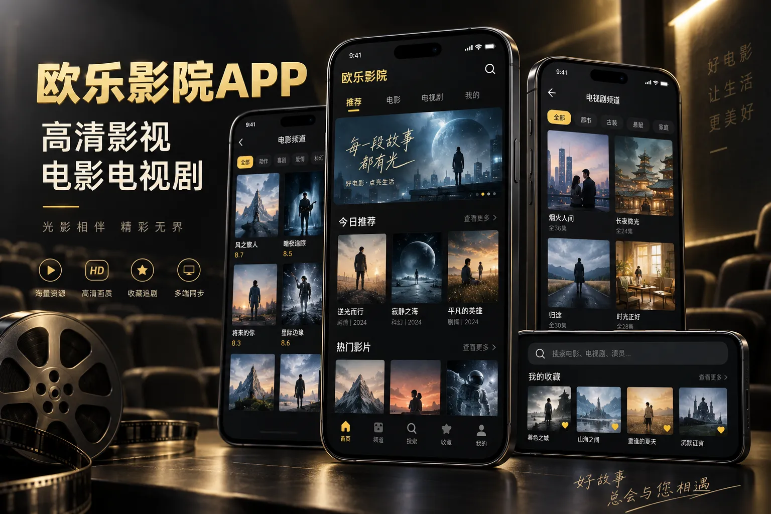 欧乐影院官网 APP 多频道影视界面